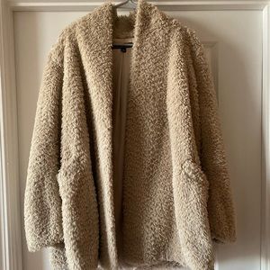 Kenneth Cole Open Teddy Jacket - Tan, Size XL